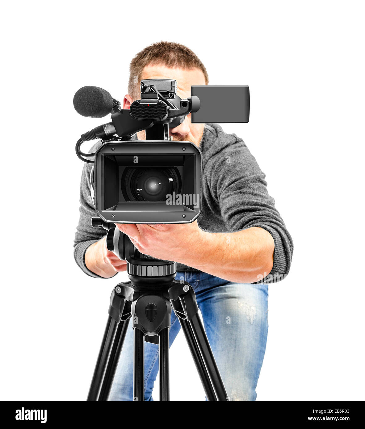 Video camera operator filmed Stock Photo Alamy