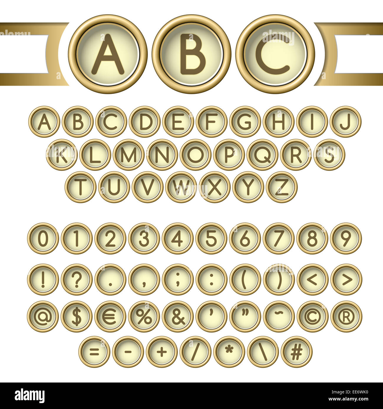 Typewriter buttons alphabet Stock Photo Alamy