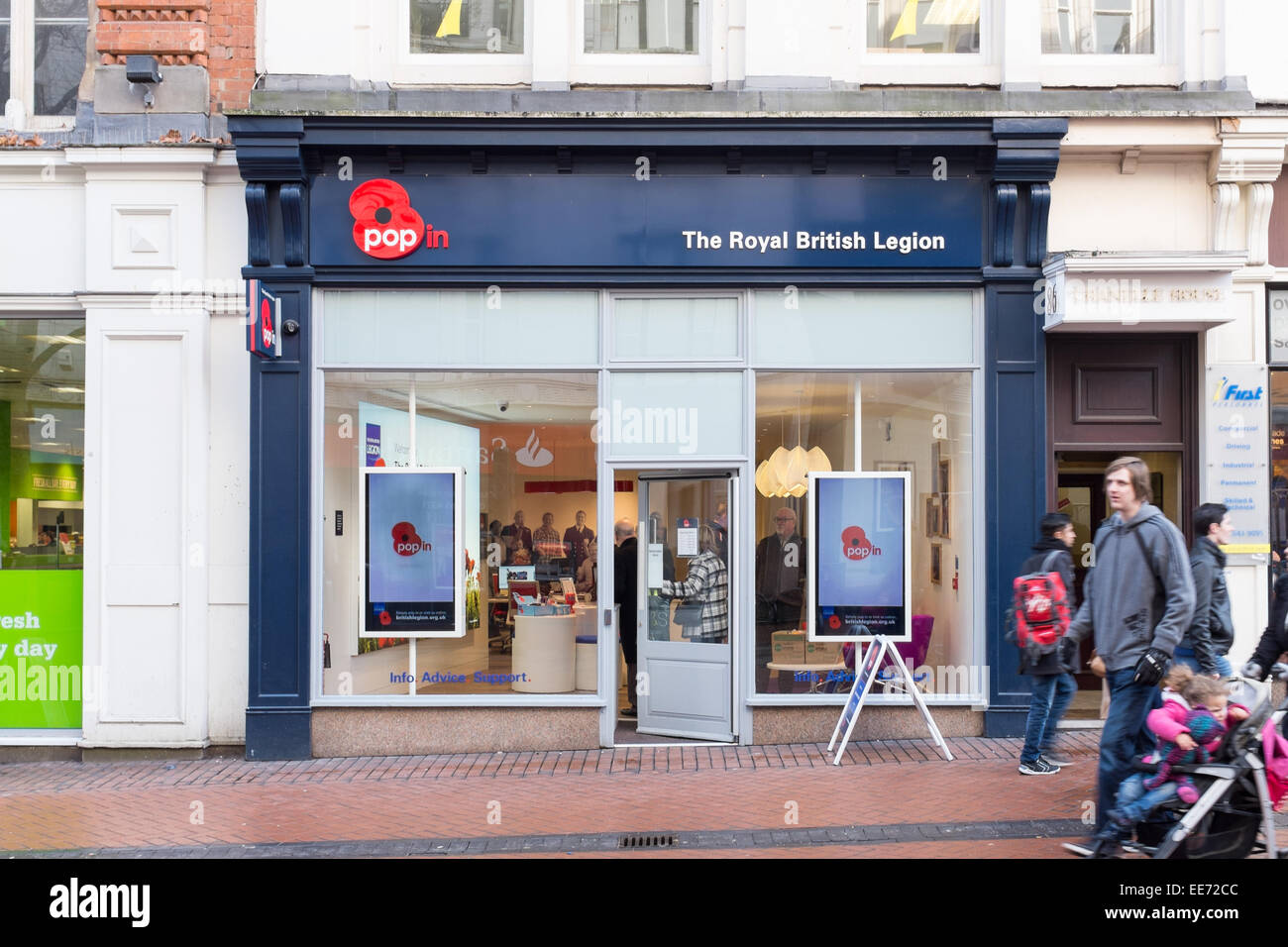 The Royal British Legion Pop In shop in Birmingham City centre Stock ...