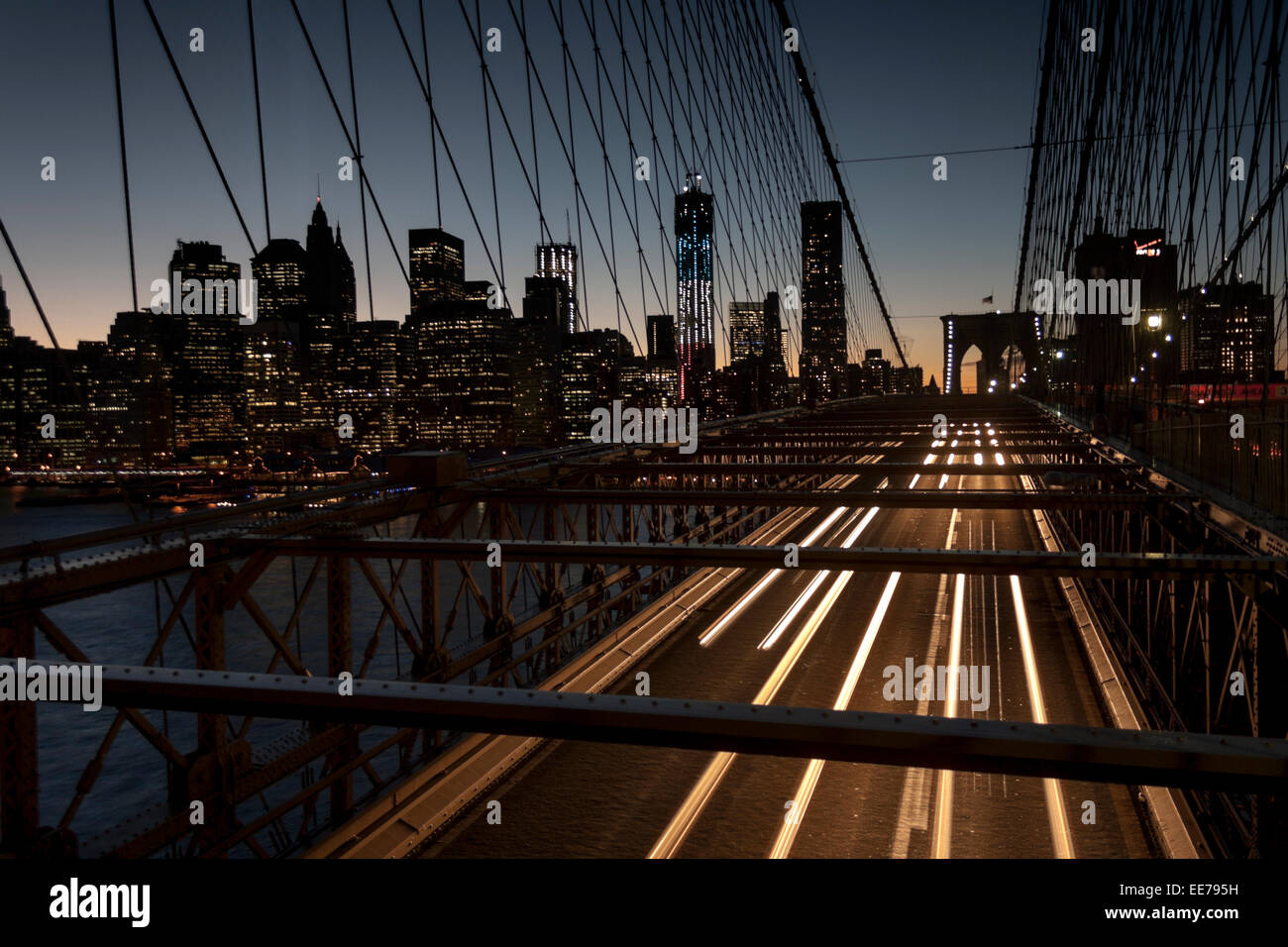 New York skyline from the Brooklyn Bridge Stock Photo - Alamy