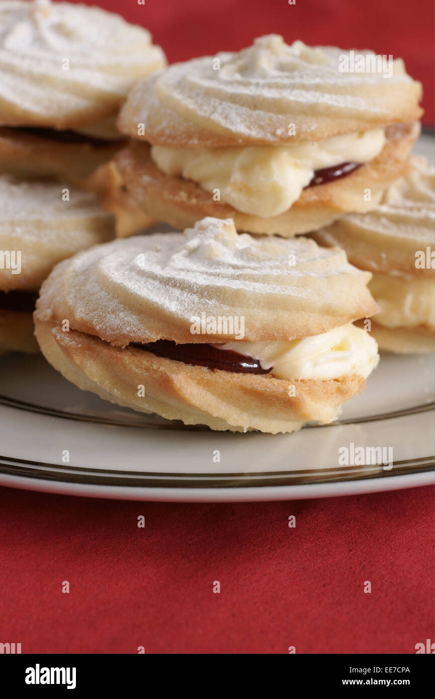 Viennese Whirls a British confection made of a soft butter biscuit