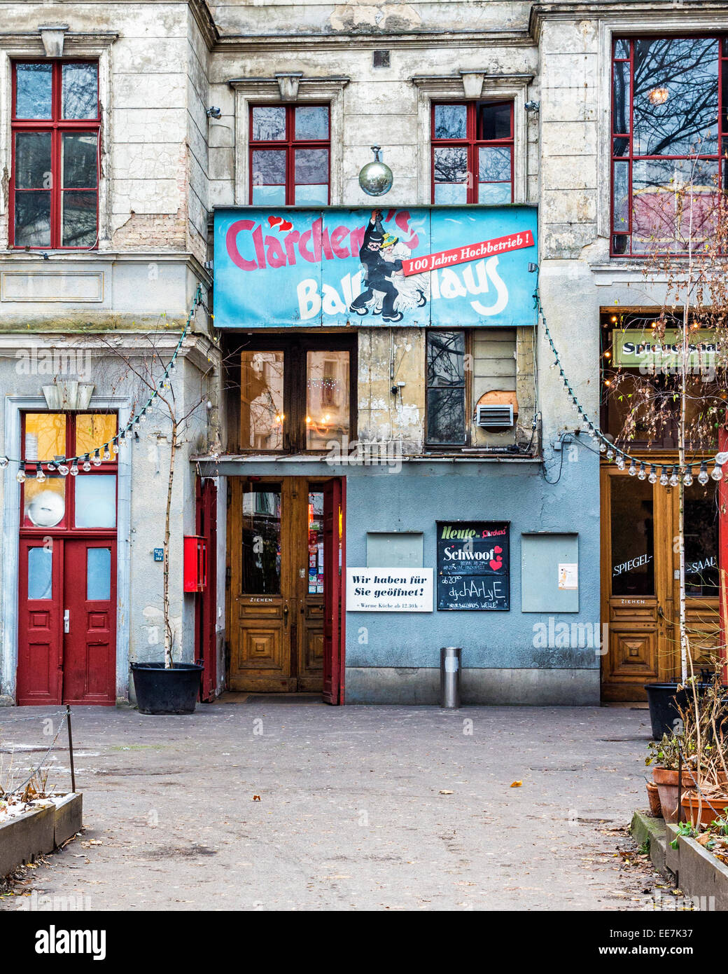 Clärchens Ballhaus, ball room, dance hall and restaurant in dilapidated building in Auguststrasse, Mitte, Berlin Stock Photo