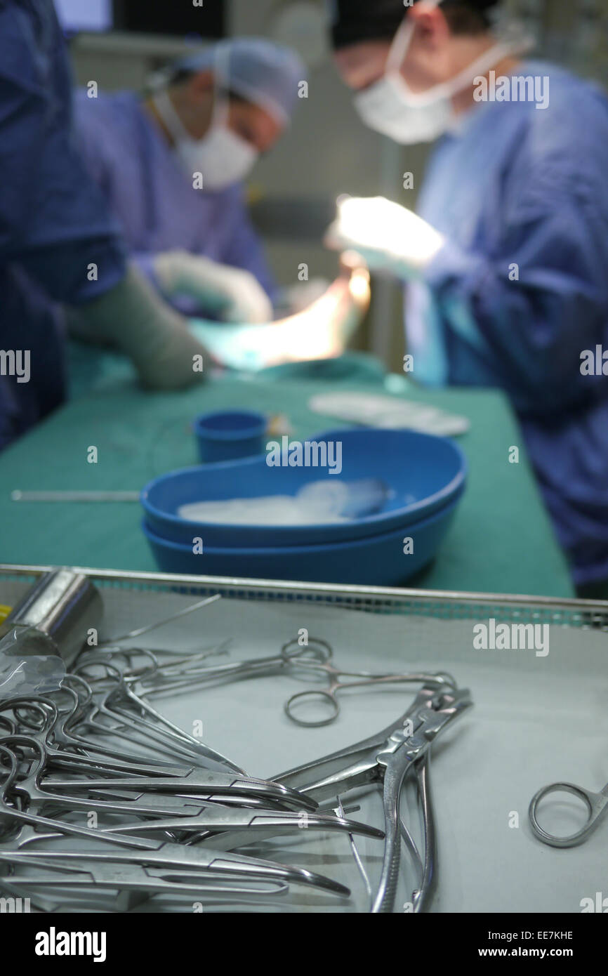 surgical equipment in hospital ER Stock Photo