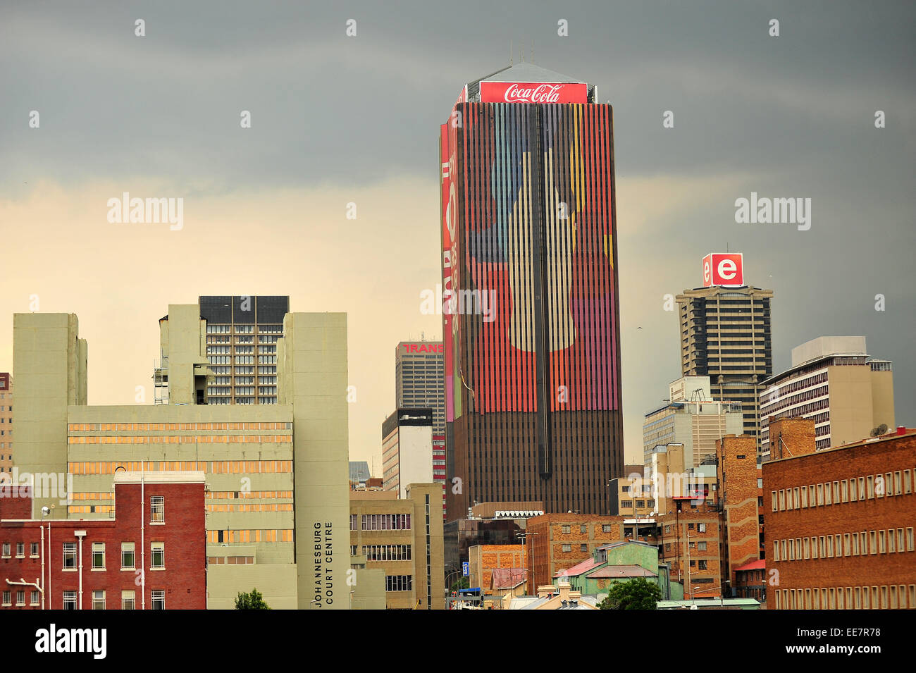 The Johannesburg Central Business District viewed from a distance Stock