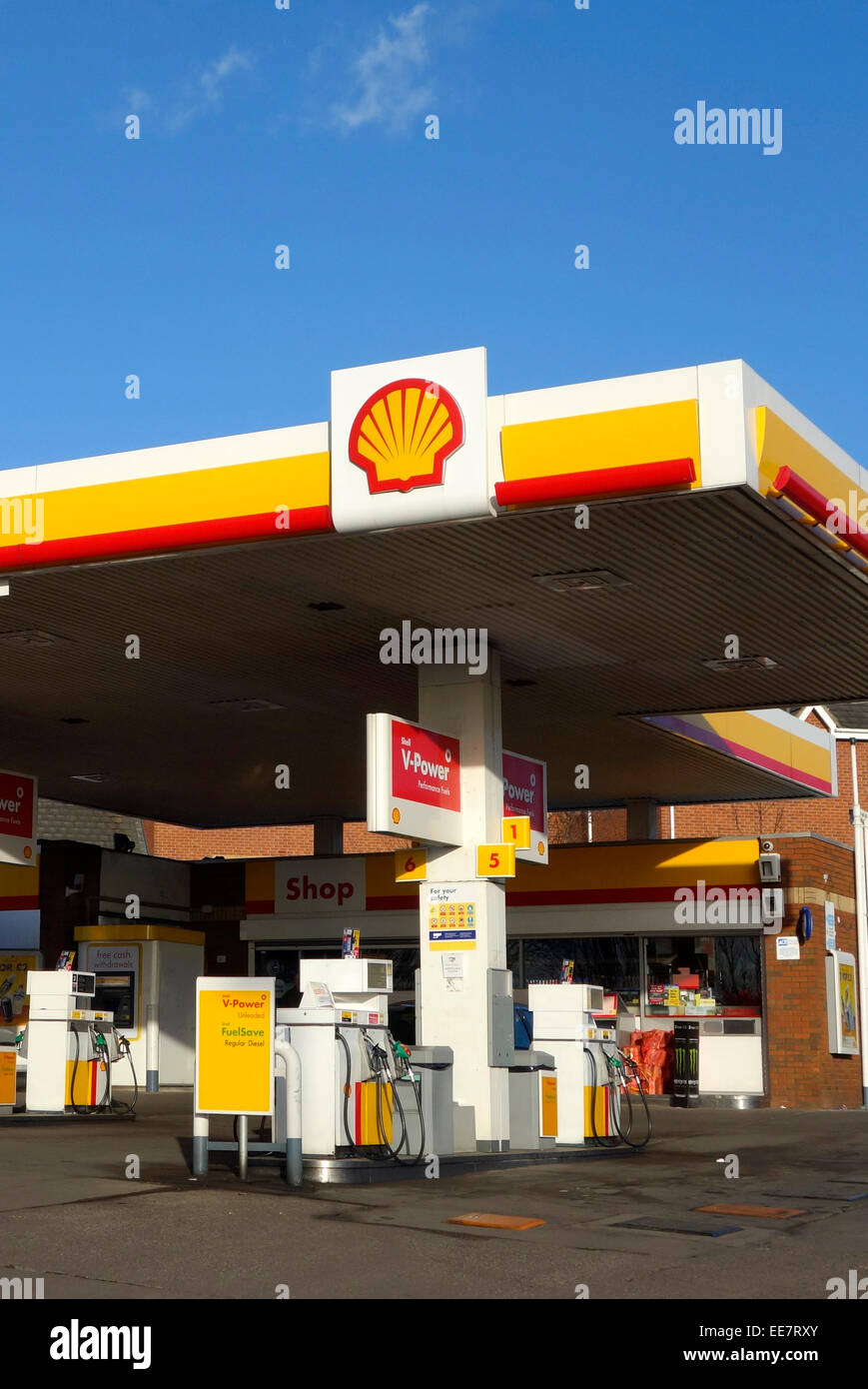 Shell Petrol Station, UK Stock Photo Alamy