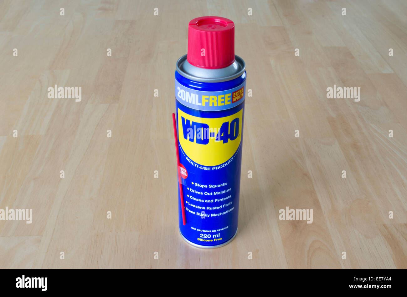 Can of WD-40 Lubricant Spray Stock Photo