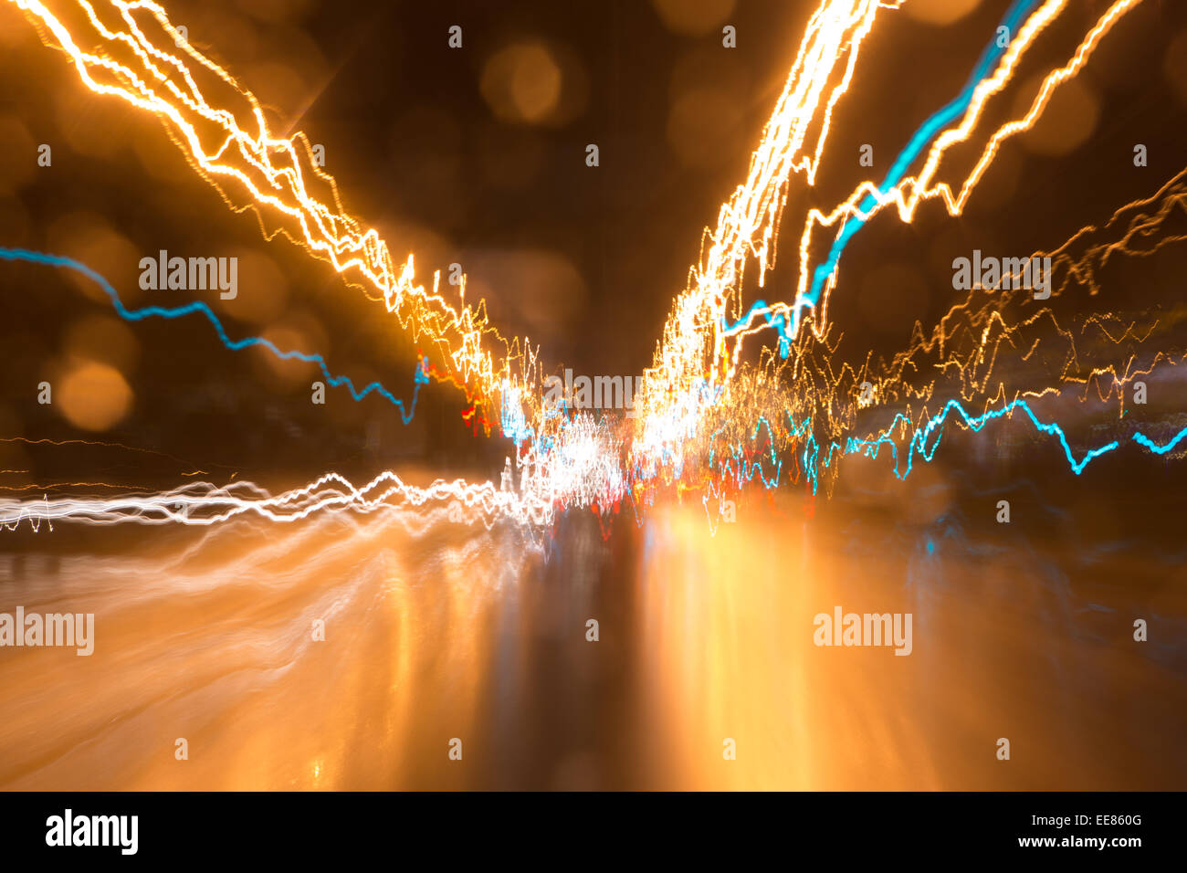 Abstract speed Light streaks Stock Photo