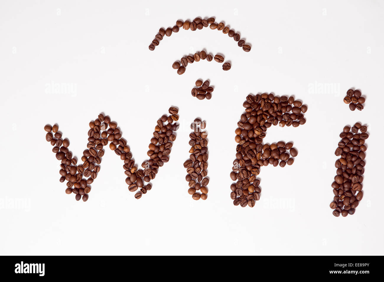 Text WiFi written with coffee beans Stock Photo Alamy