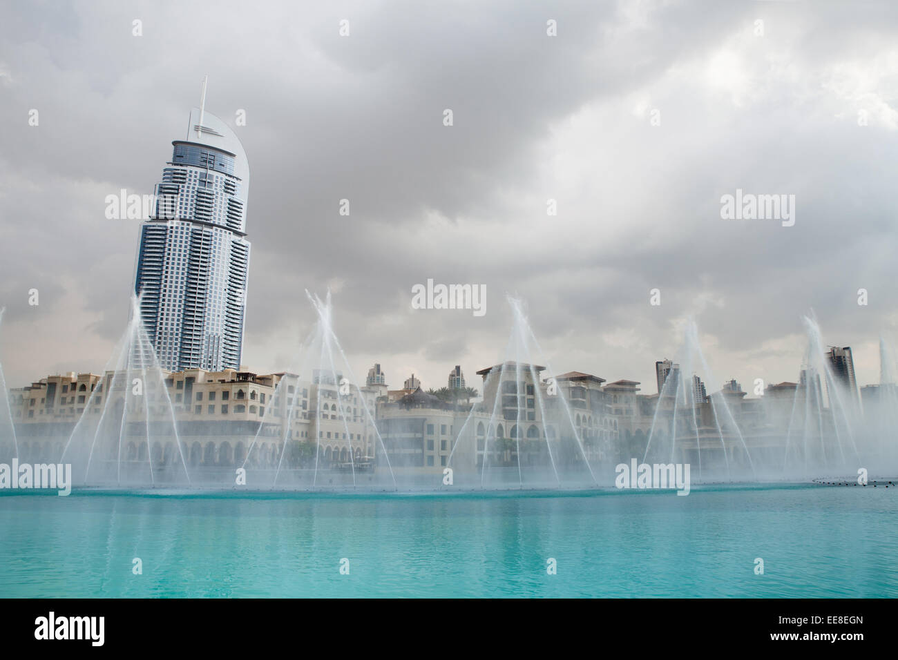 Fountains of Dubai Business Bay area Stock Photo Alamy