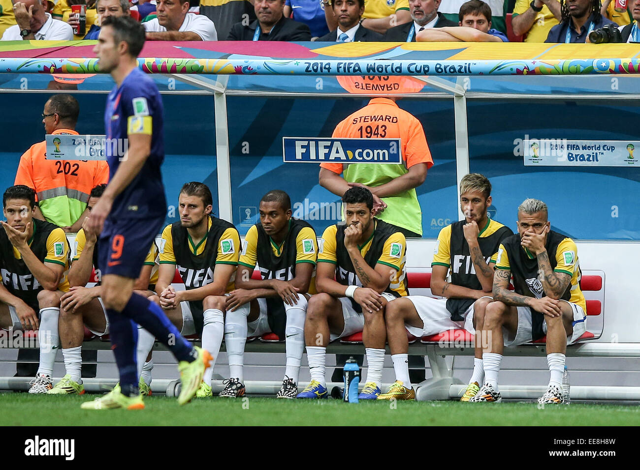 2014 FIFA World Cup - Third Place, Brazil (0) v (3) Netherlands, held at National Stadium of Brazil Mane Garrincha  Where: Brasília, Brazil When: 12 Jul 2014 Stock Photo