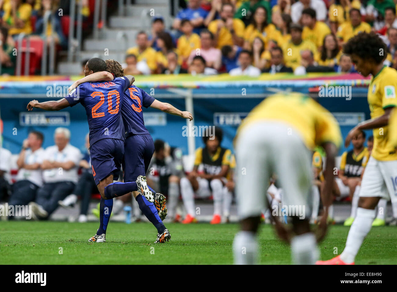 2014 FIFA World Cup - Third Place, Brazil (0) v (3) Netherlands, held at National Stadium of Brazil Mane Garrincha  Where: Brasília, Brazil When: 12 Jul 2014 Stock Photo