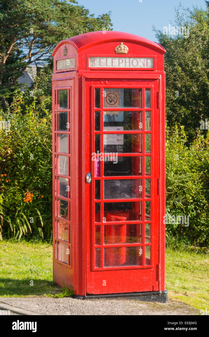 Red Telephone box at Plockton Highland Scotland Stock Photo