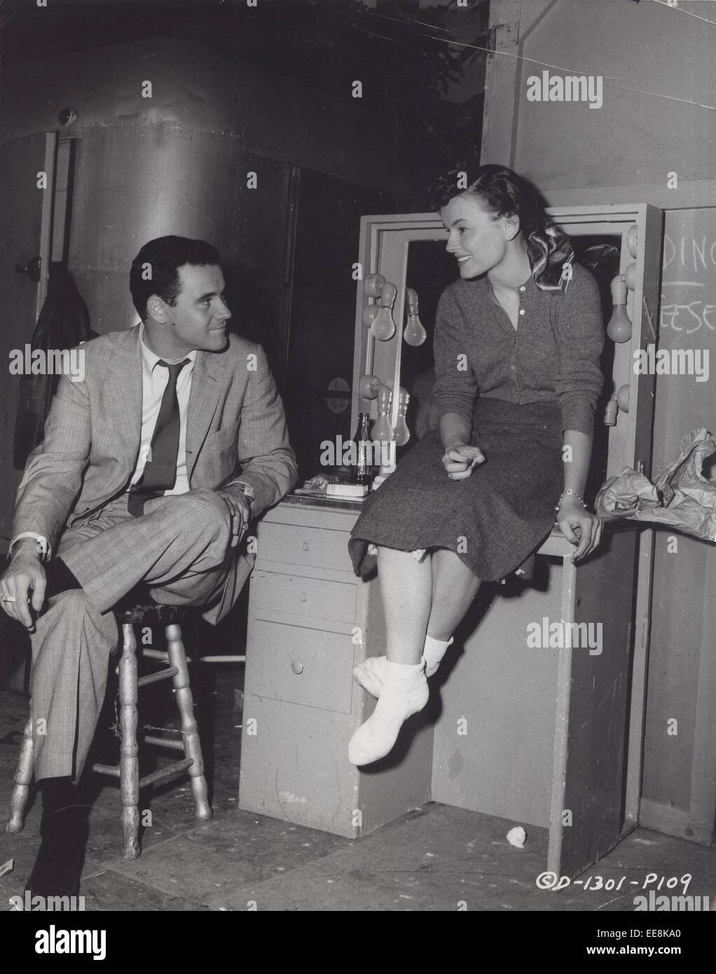 JACK LEMMON with Lucy Marlow on the set of My Sister Eileen.Supplied by