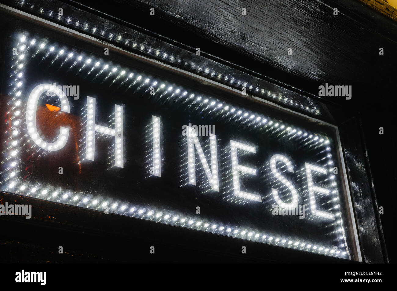 Lights spelling out "Chinese Stock Photo Alamy