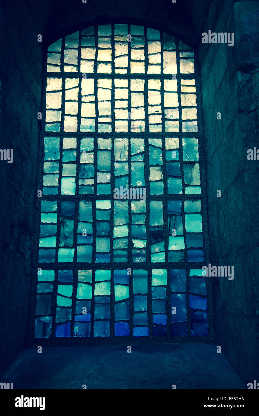Modern stained glass window Stock Photo