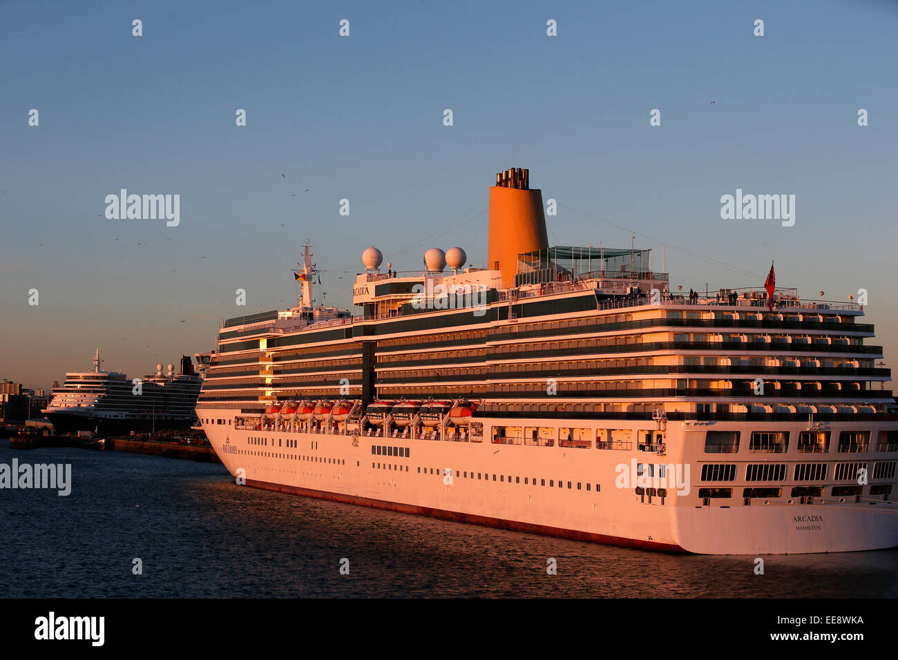 The Cruise ship Arcadia is seen in Southampton Docks January 2015 Stock ...