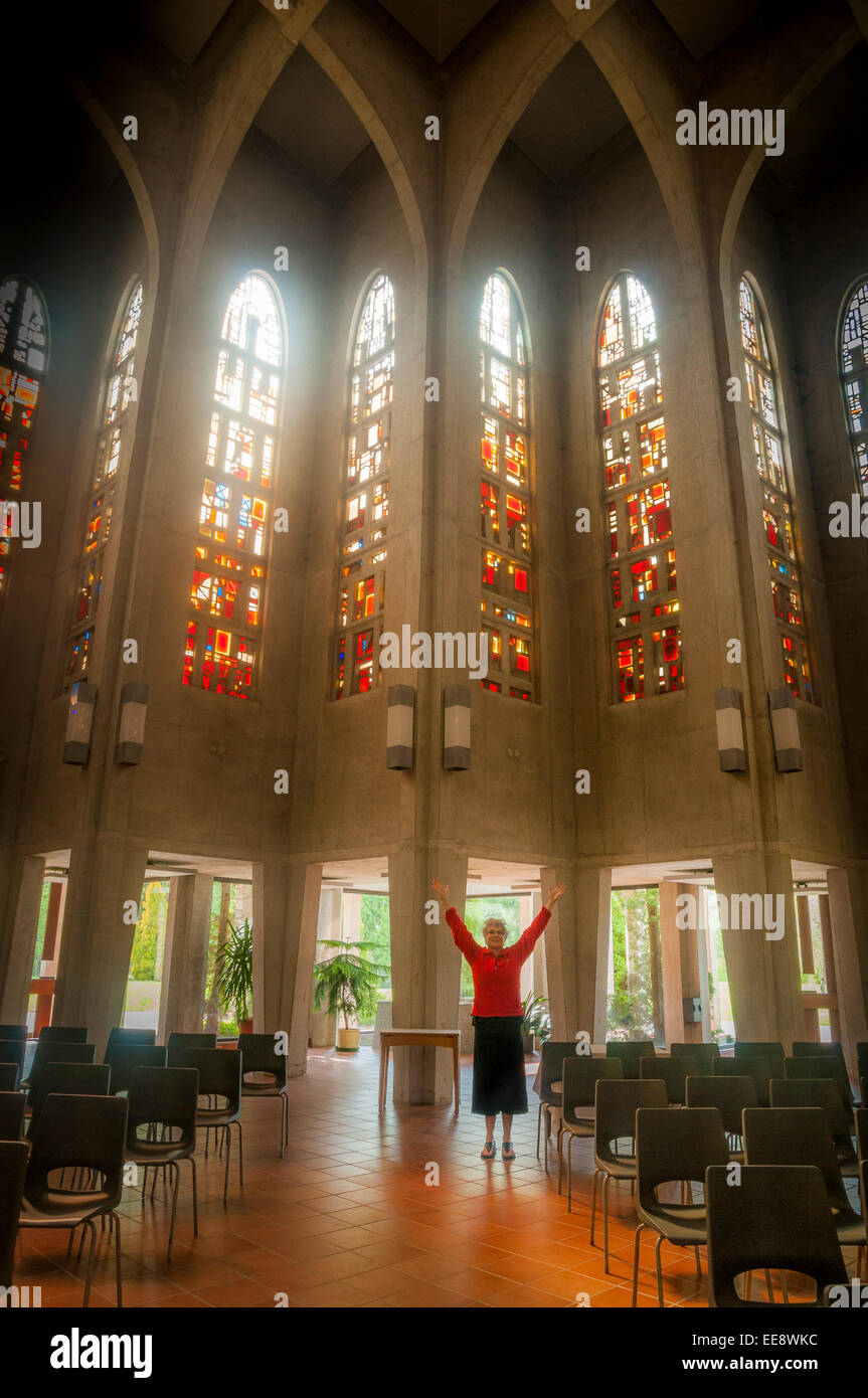 Hallelujah, interior, Westminster Abbey, Mission, BC, Canada Stock