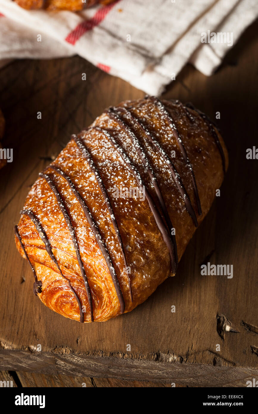 Homemade Chocolate Croissant Pastry with Powdered Sugar Stock Photo Alamy