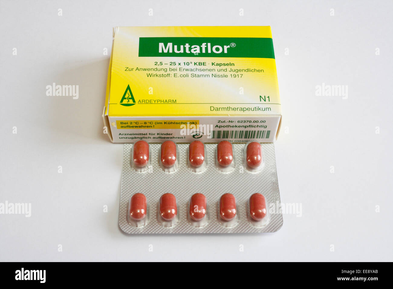 Mutaflor E Coli Nissle Probiotic tablets, Photo only Stock Photo