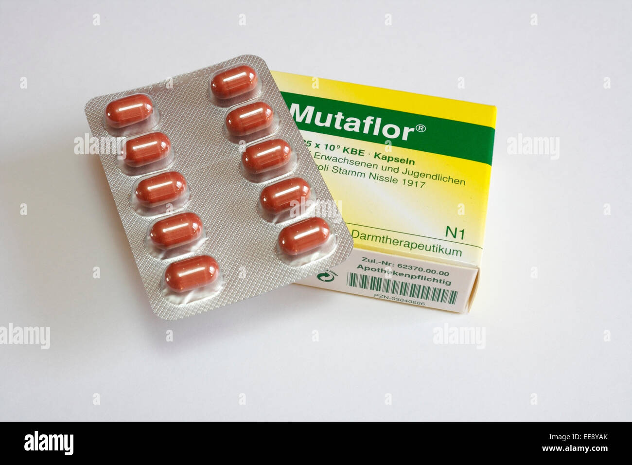 Mutaflor E Coli Nissle Probiotic tablets, digital image only Stock Photo