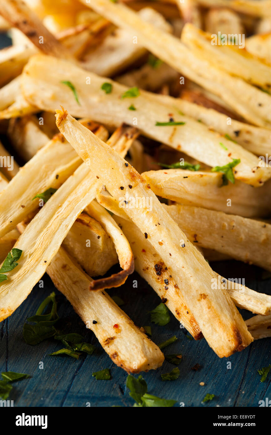Homemade Parsley Root French Fries with Ketchup Stock Photo Alamy
