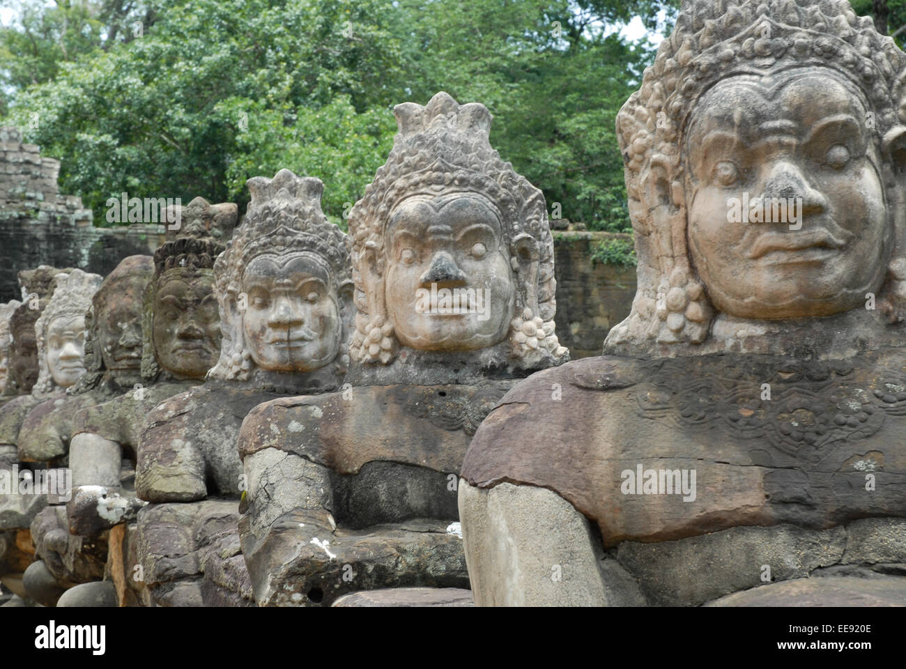 ruins of angkor thom at angkor wat cambodia Stock Photo