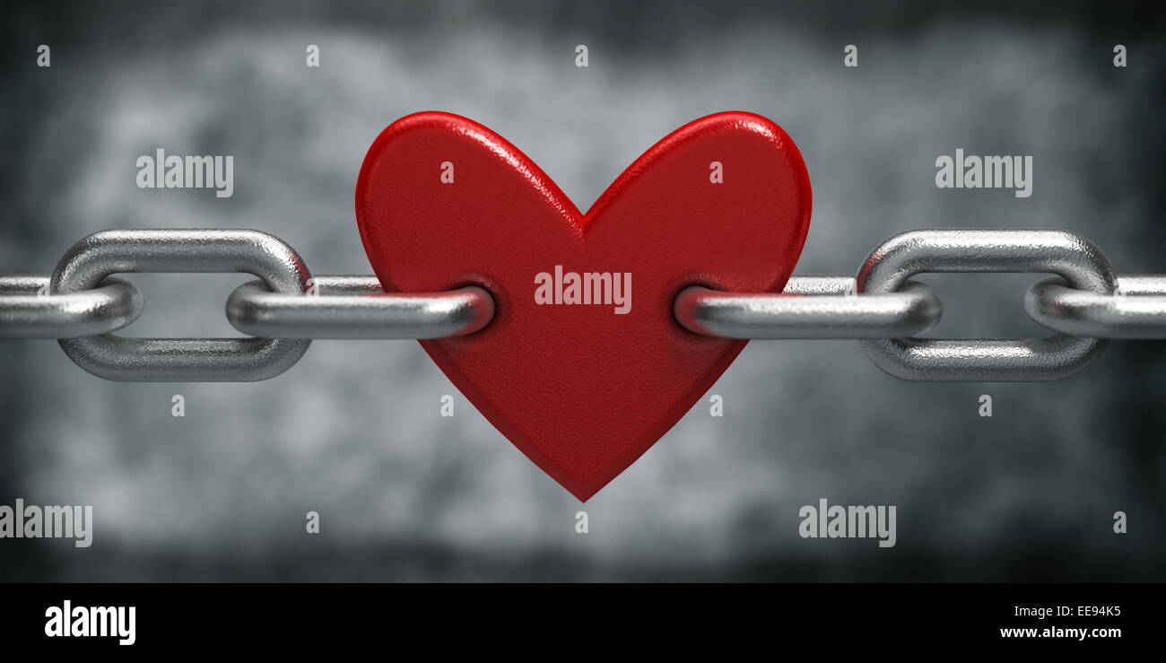 Chain with heart Stock Photo Alamy