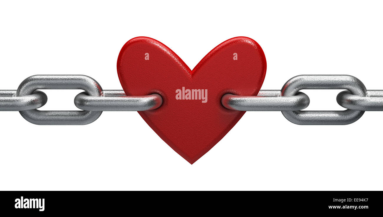 Chain with heart Stock Photo Alamy