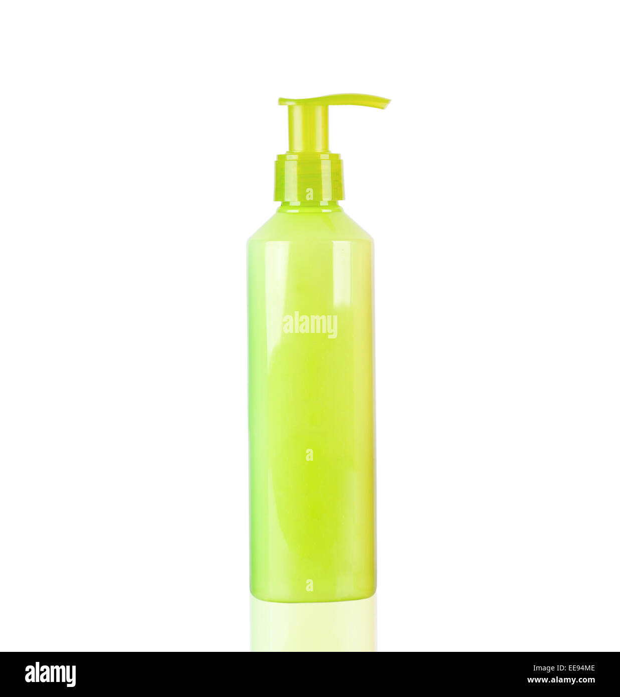 Yellow neon lotion bottle with dispenser pump Stock Photo