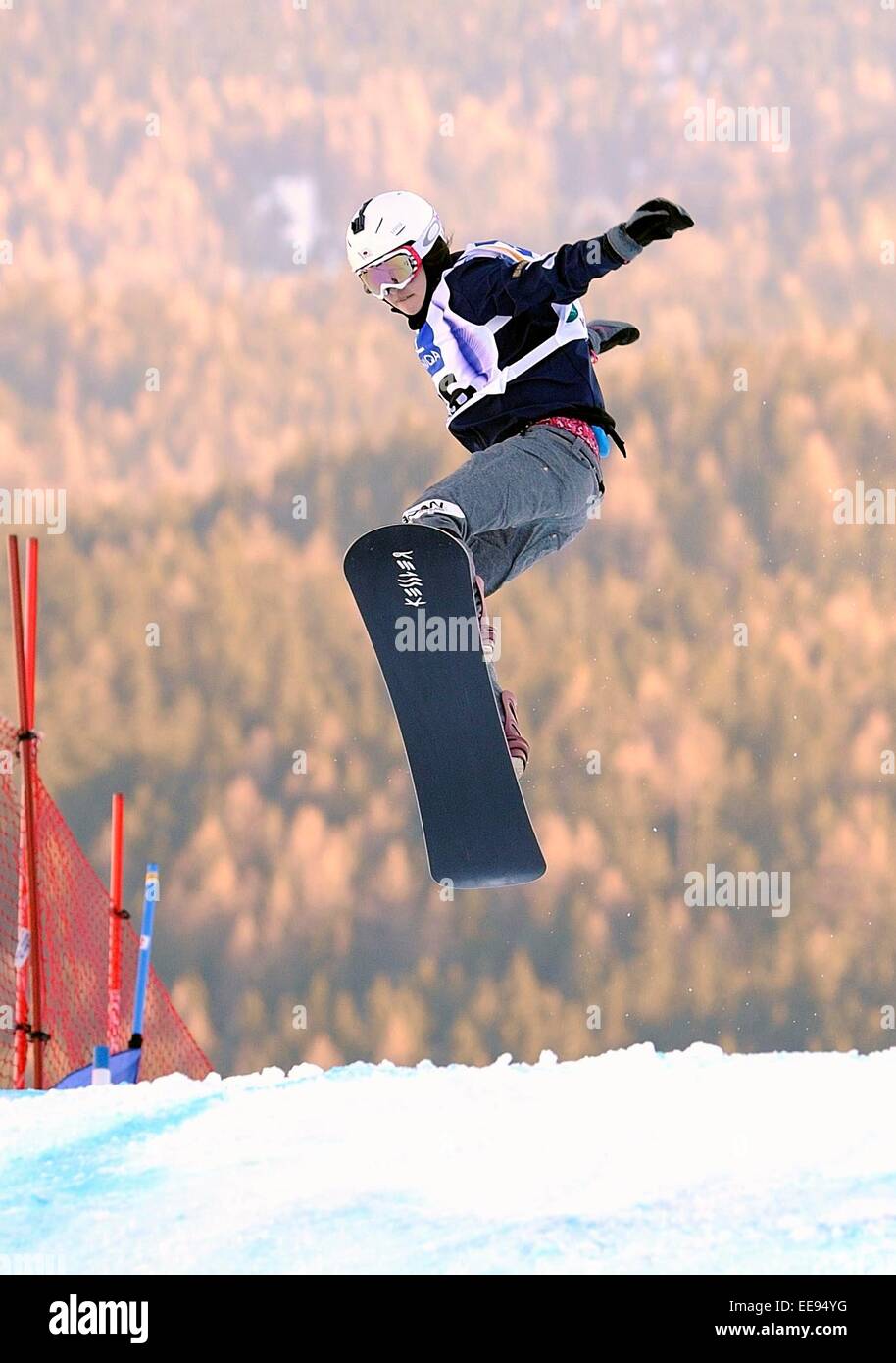 Kreischberg, Austria. 14th Jan, 2015. Karen Iwadare (JPN) Snowboarding :  FIS Snowboard World Championships Kreischberg 2015, Snowboard Cross  training in Kreischberg, Austria . Credit: Hiroyuki Sato/AFLO/Alamy Live  News Stock Photo - Alamy