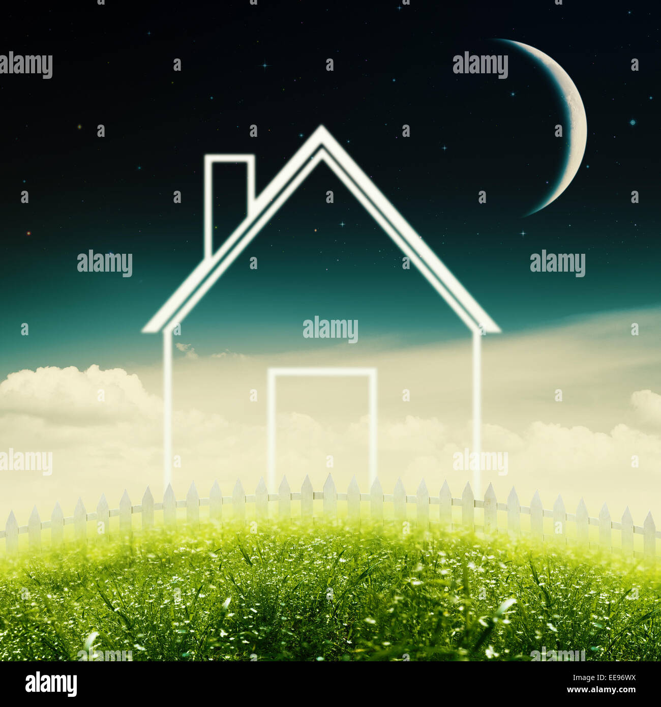 Eco House Concept. Abstract environmental backgrounds Stock Photo - Alamy