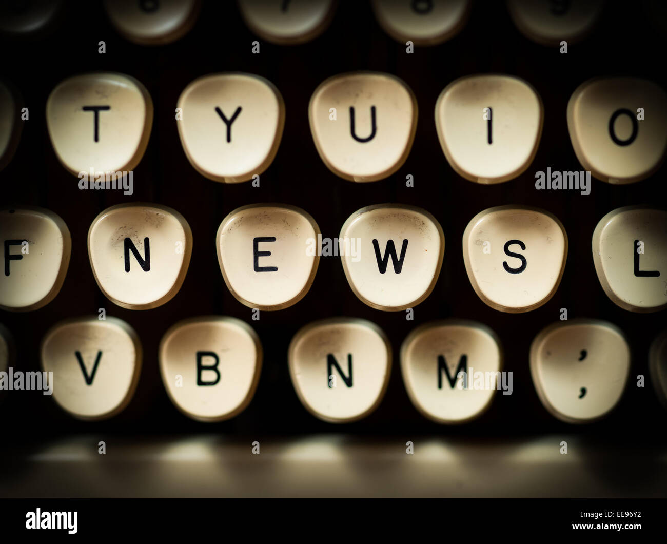 News concept on typewriter Stock Photo