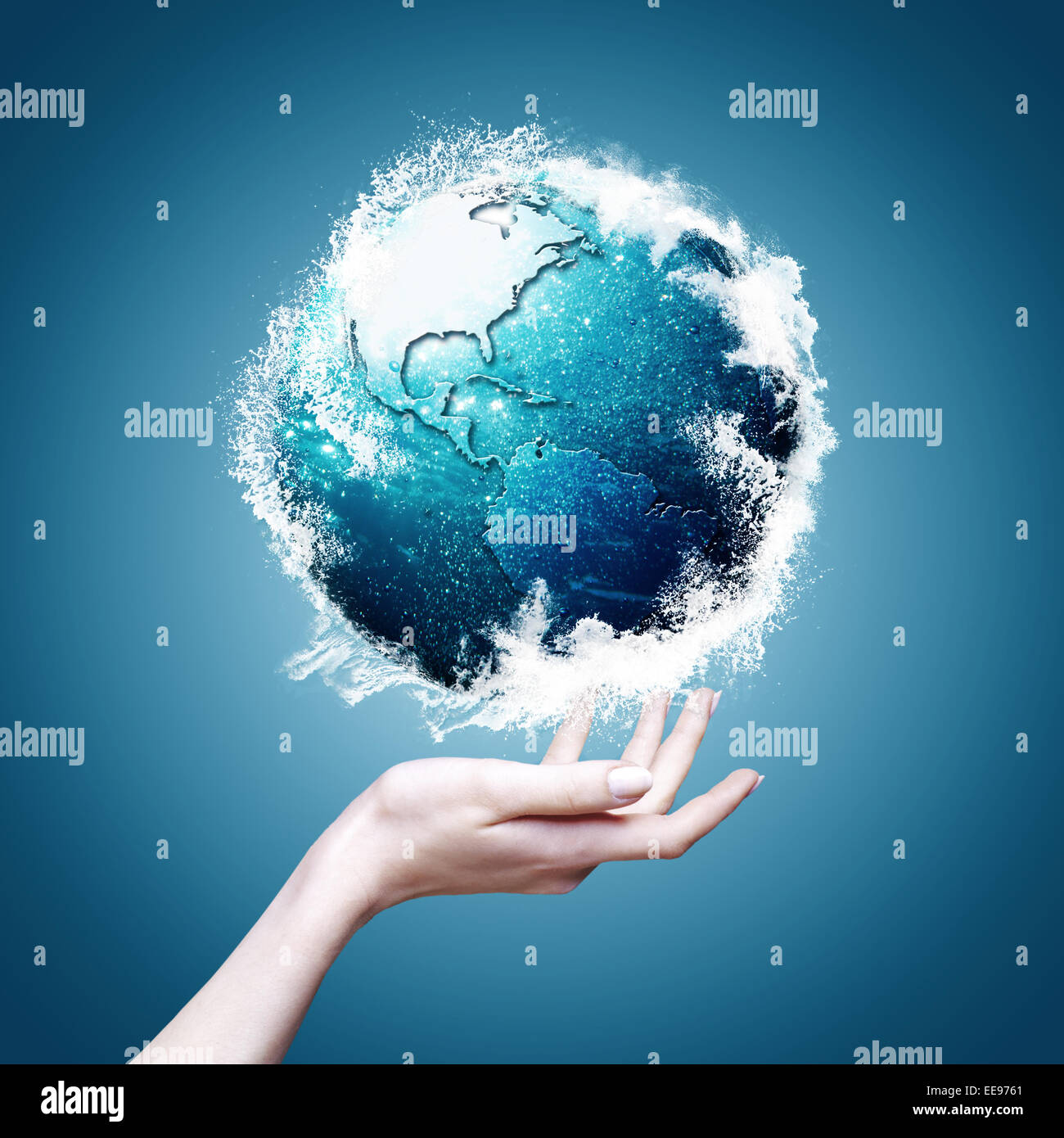 Blue Planet, abstract environmental backgrounds for your design Stock Photo
