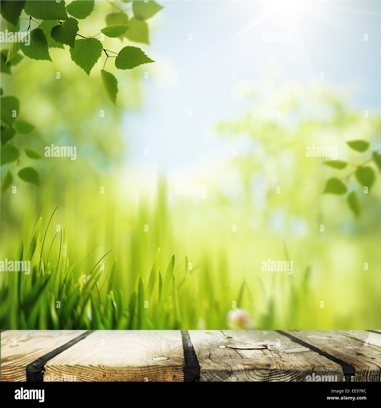 Abstract natural backgrounds with wooden desk Stock Photo - Alamy