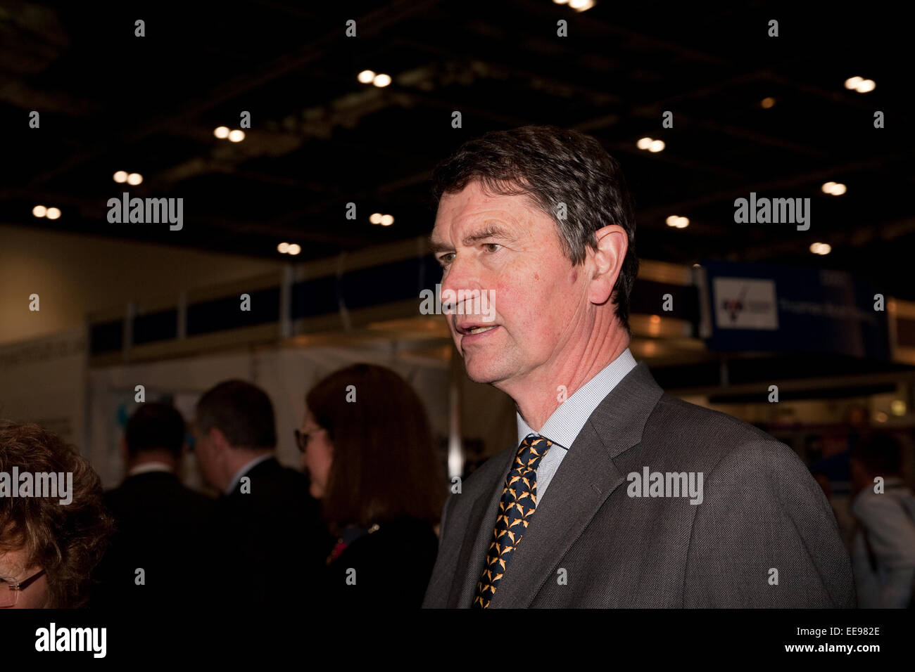 Sir Timothy Laurence had a guided tour of the London Boat Show at ExCel Stock Photo