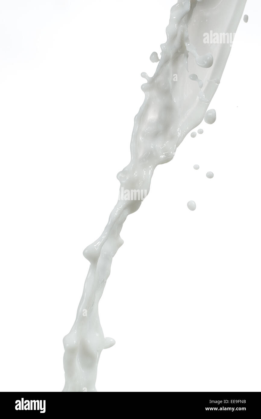 Milk splash on white background Stock Photo - Alamy