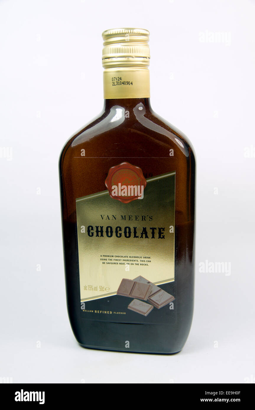 Bottle of Chocolate Liquor Stock Photo