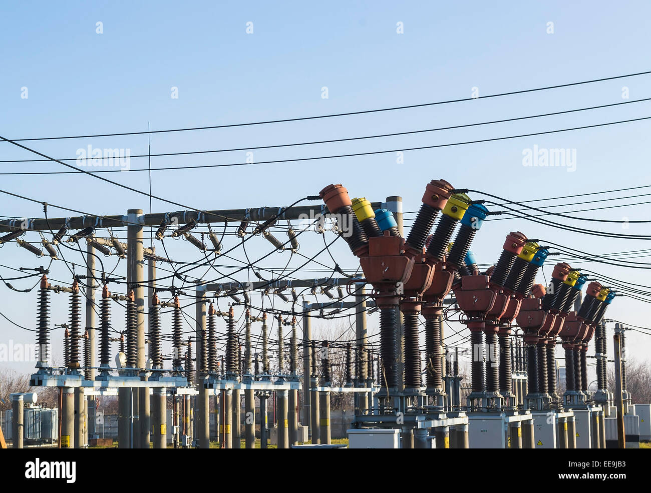 Electrical installations for energy distribution Stock Photo
