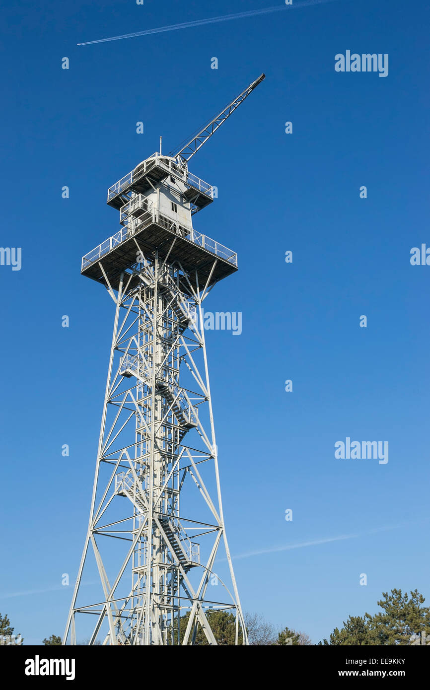 A skydiving tower used for military training of troops Stock Photo