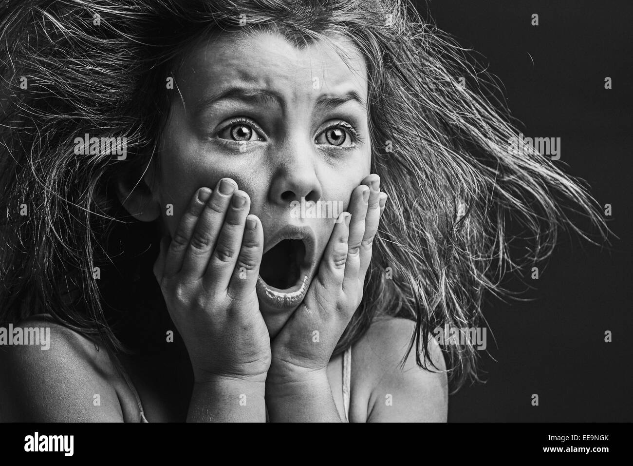Powerful Image of Scared Child Stock Photo