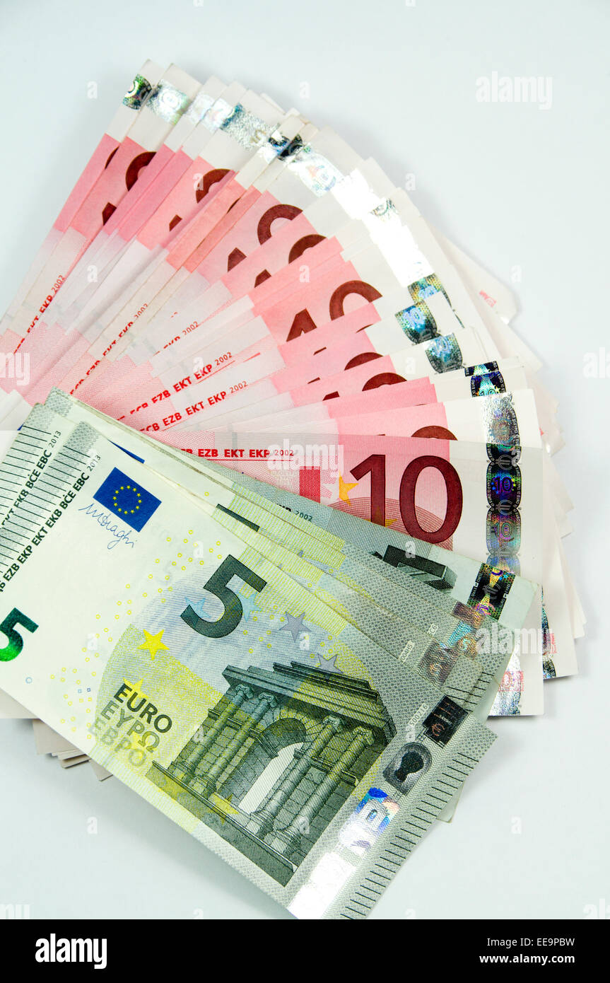 Pile of Euros Stock Photo