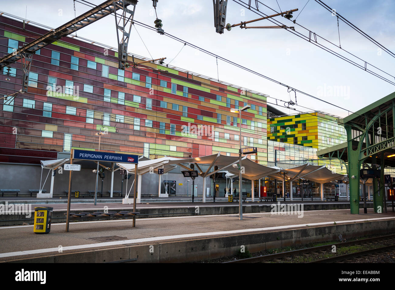 Perpignan railway station, PyreneesOrientales, France Stock Photo Alamy