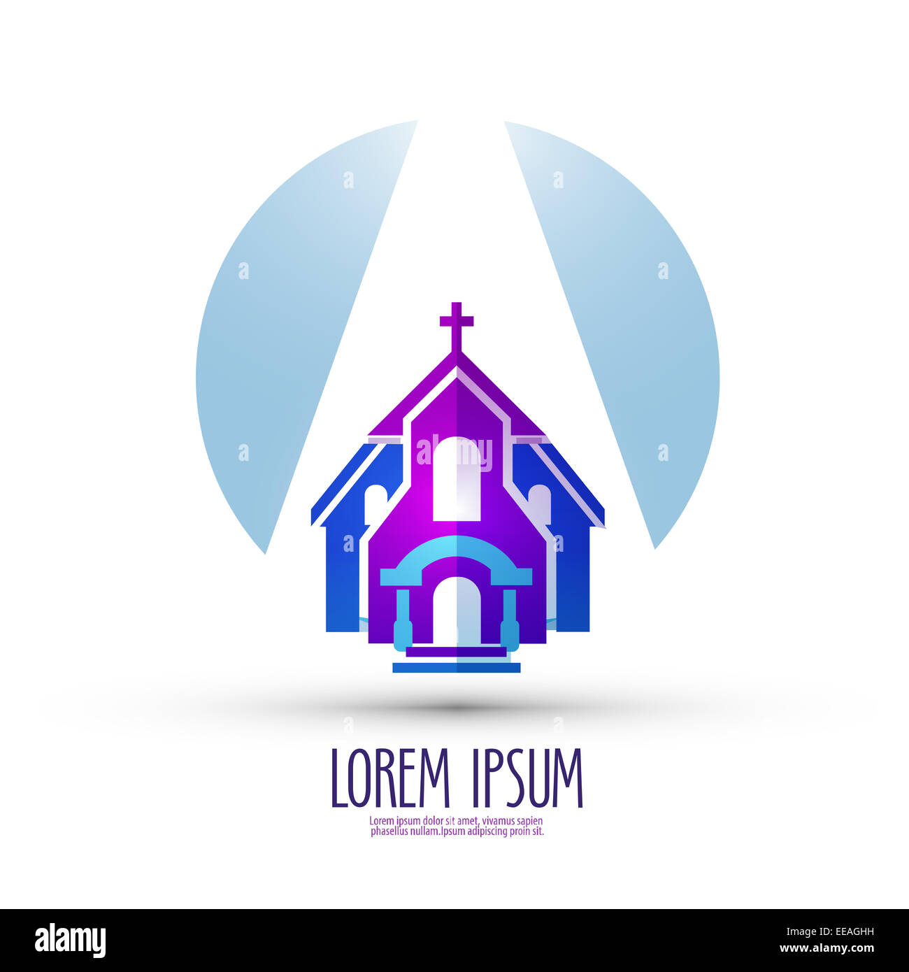 church vector logo design template. religion or temple icon. Stock Photo