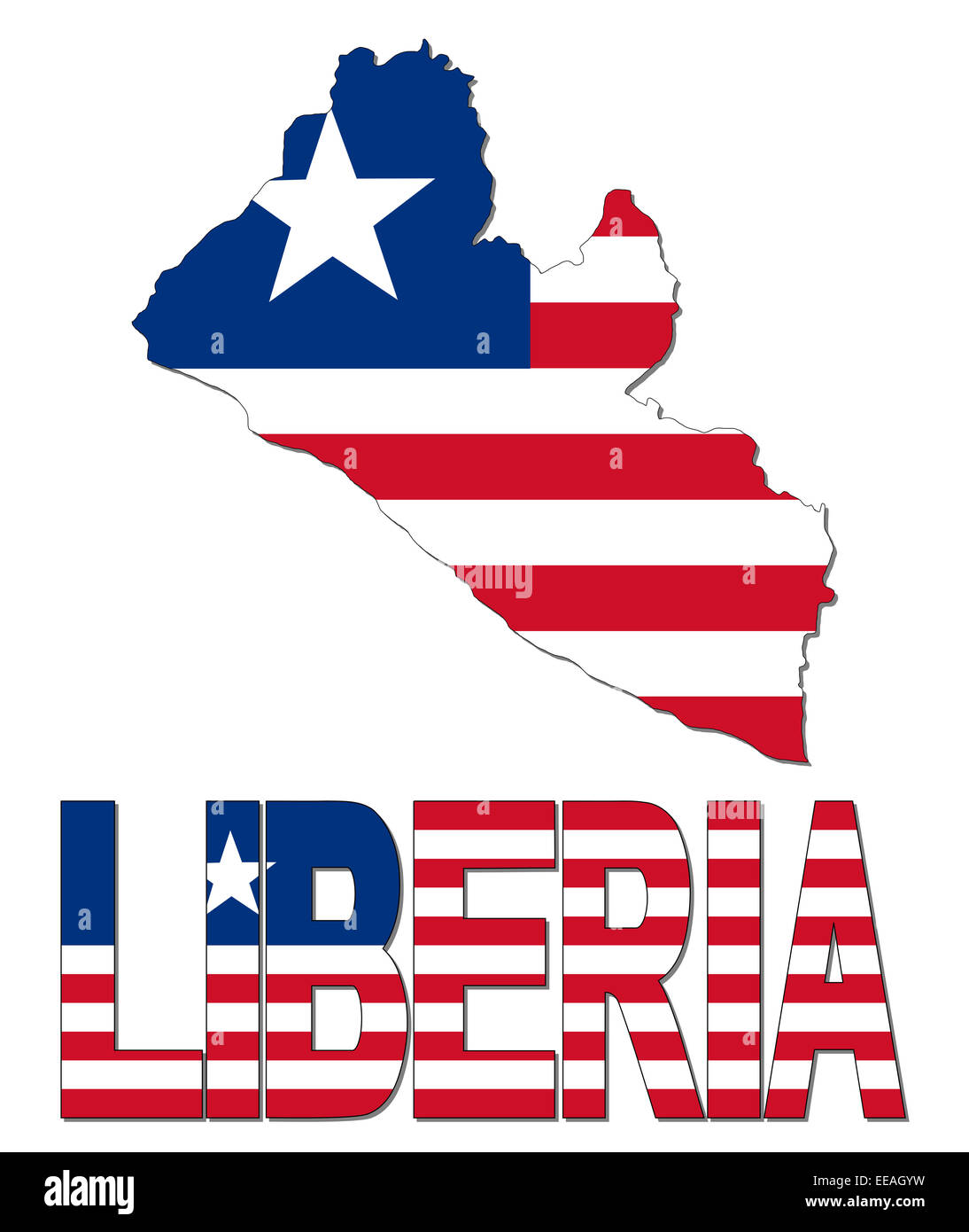 Liberia map flag and text illustration Stock Photo - Alamy