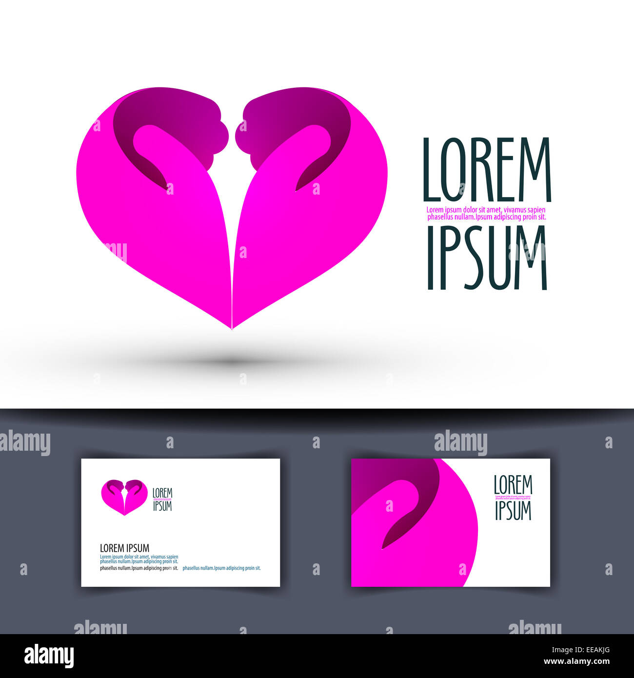 heart vector logo design template. hands or love icon. Stock Photo