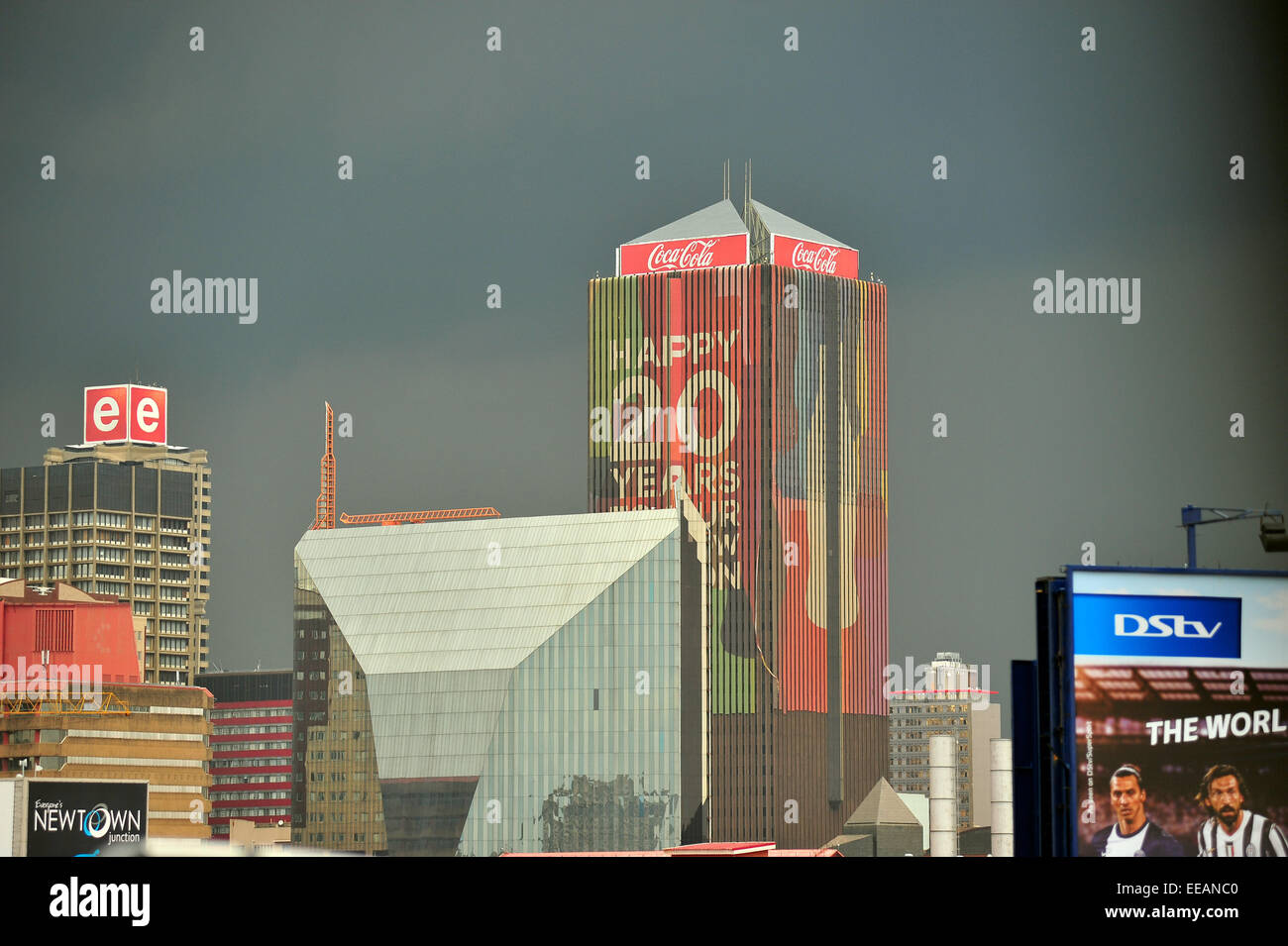 The Johannesburg Central Business District viewed from a distance Stock