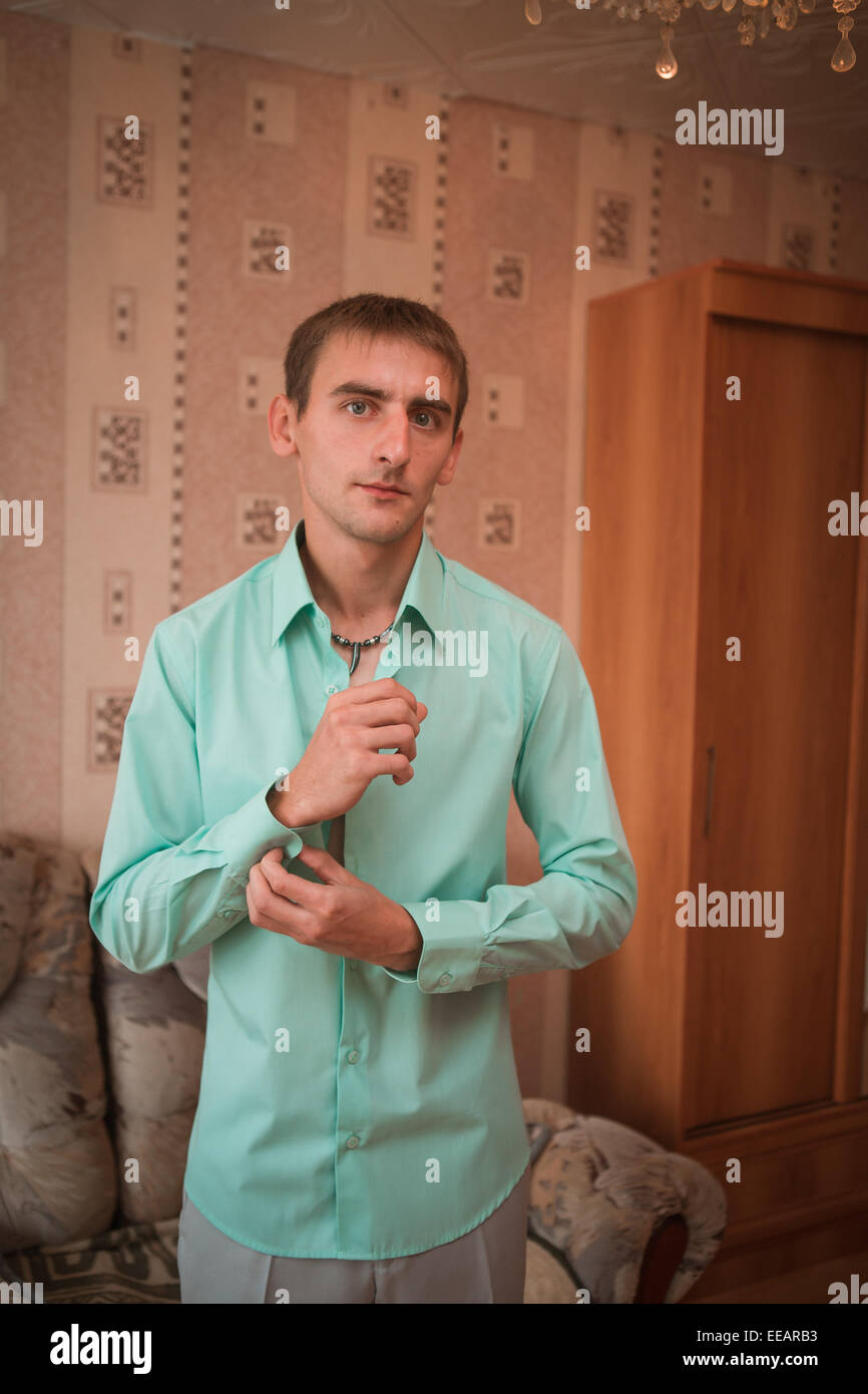 Image showcasing Groom tying tie preparing wedding hi-res stock photography and images ...