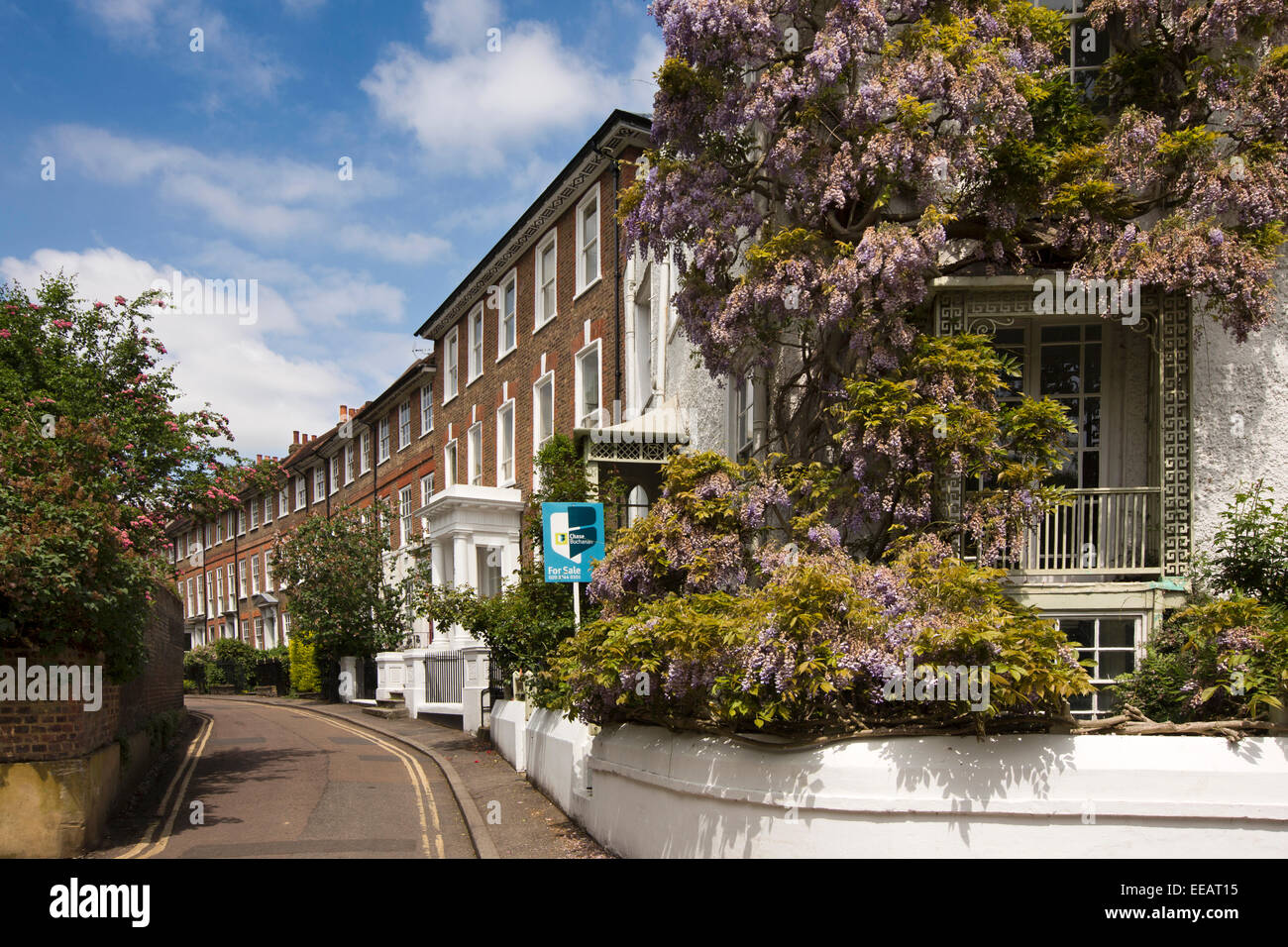 UK, London, Twickenham, Sion Road, terrace of Houses Stock