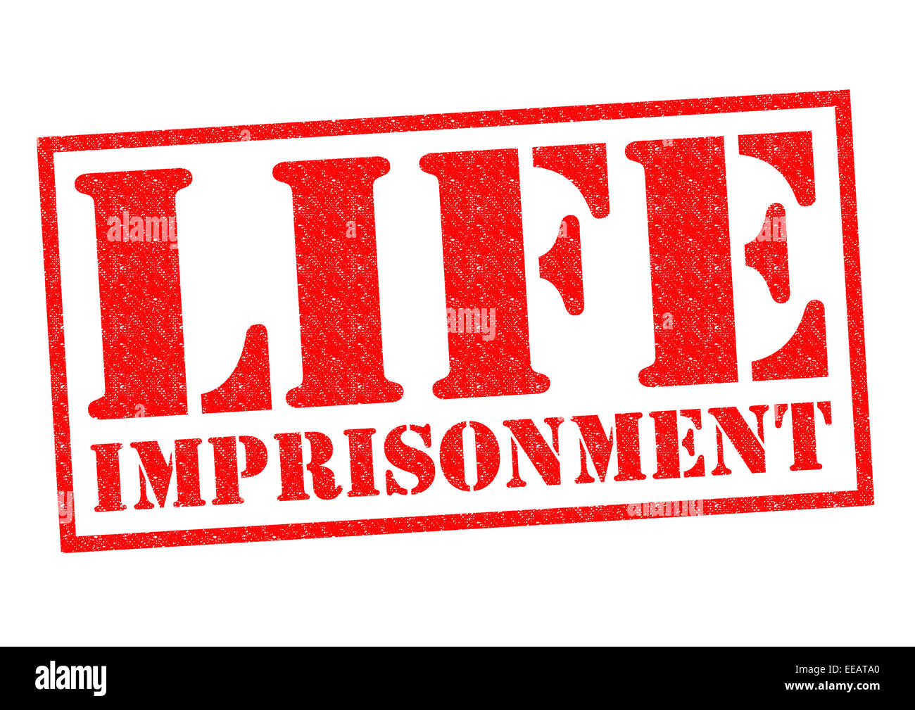 LIFE IMPRISONMENT Red Rubber Stamp Over A White Background Stock Photo