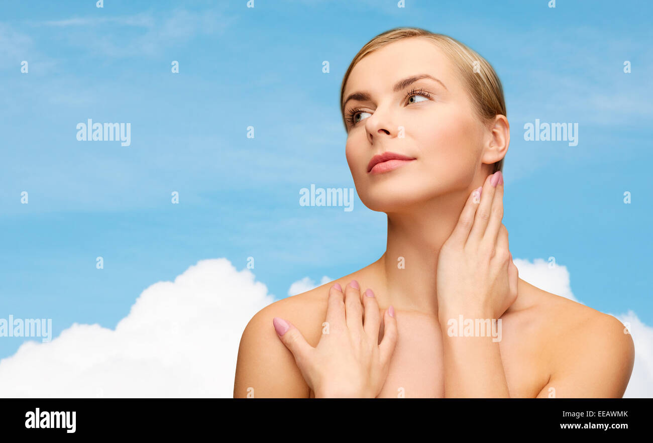 face and hands of beautiful woman Stock Photo - Alamy